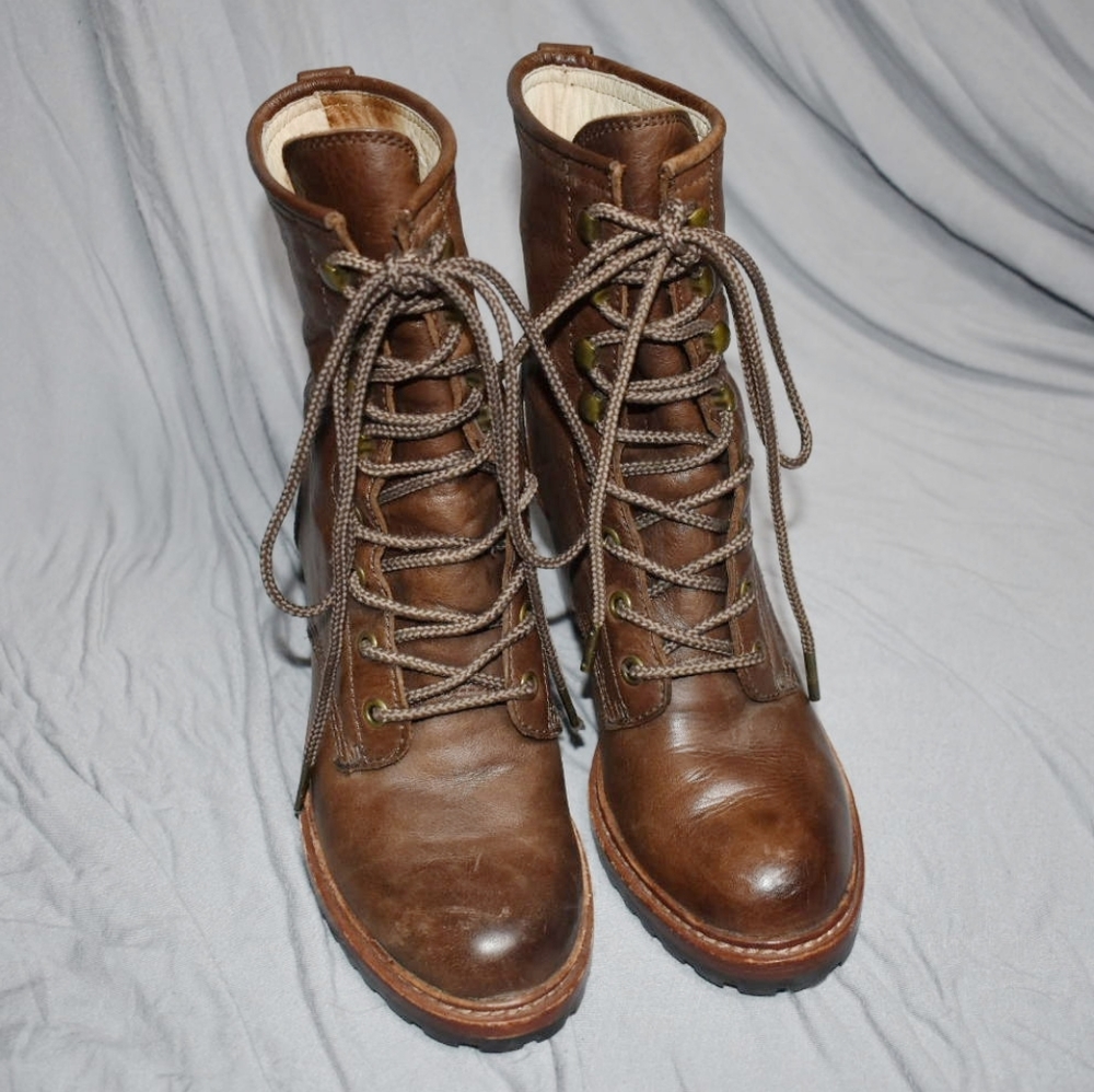 Frye lace up boots